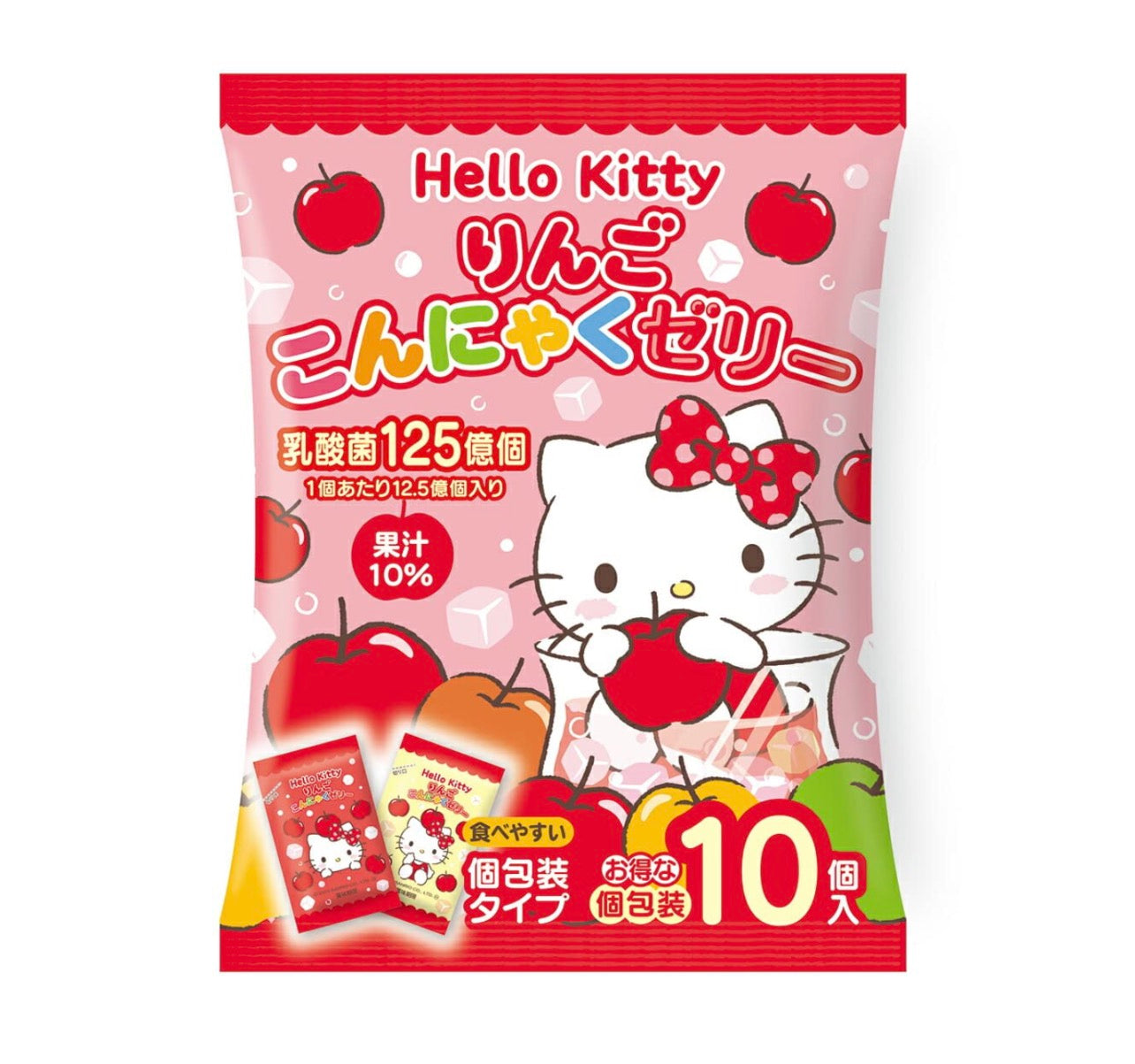 Yokowo Hello Kitty Apple Konjac Jelly 10 Piece