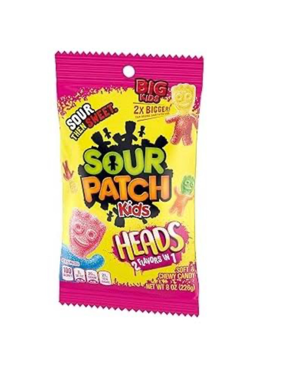 SOUR PATCH KIDS Heads 2 Flavors in one 226g