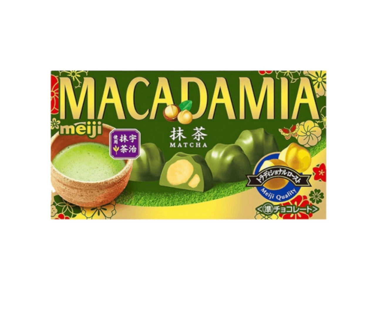 Meiji Macadamia Biscuit Chocolate Matcha 64g