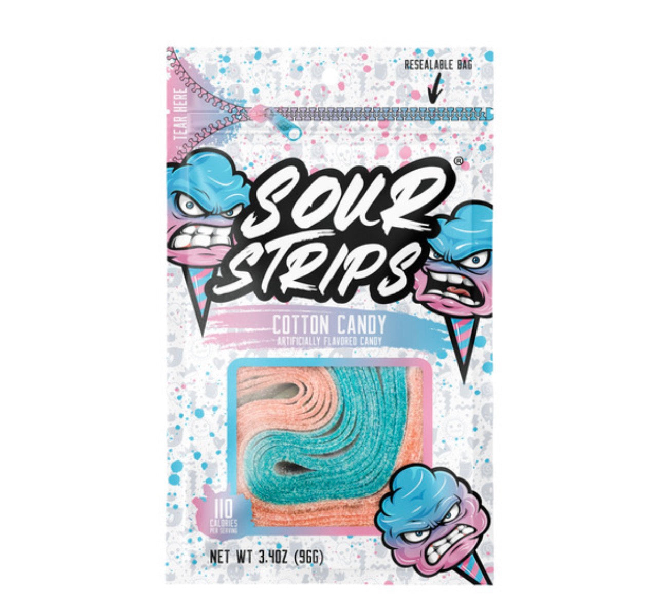 Sour Strips Cotton Candy 96g