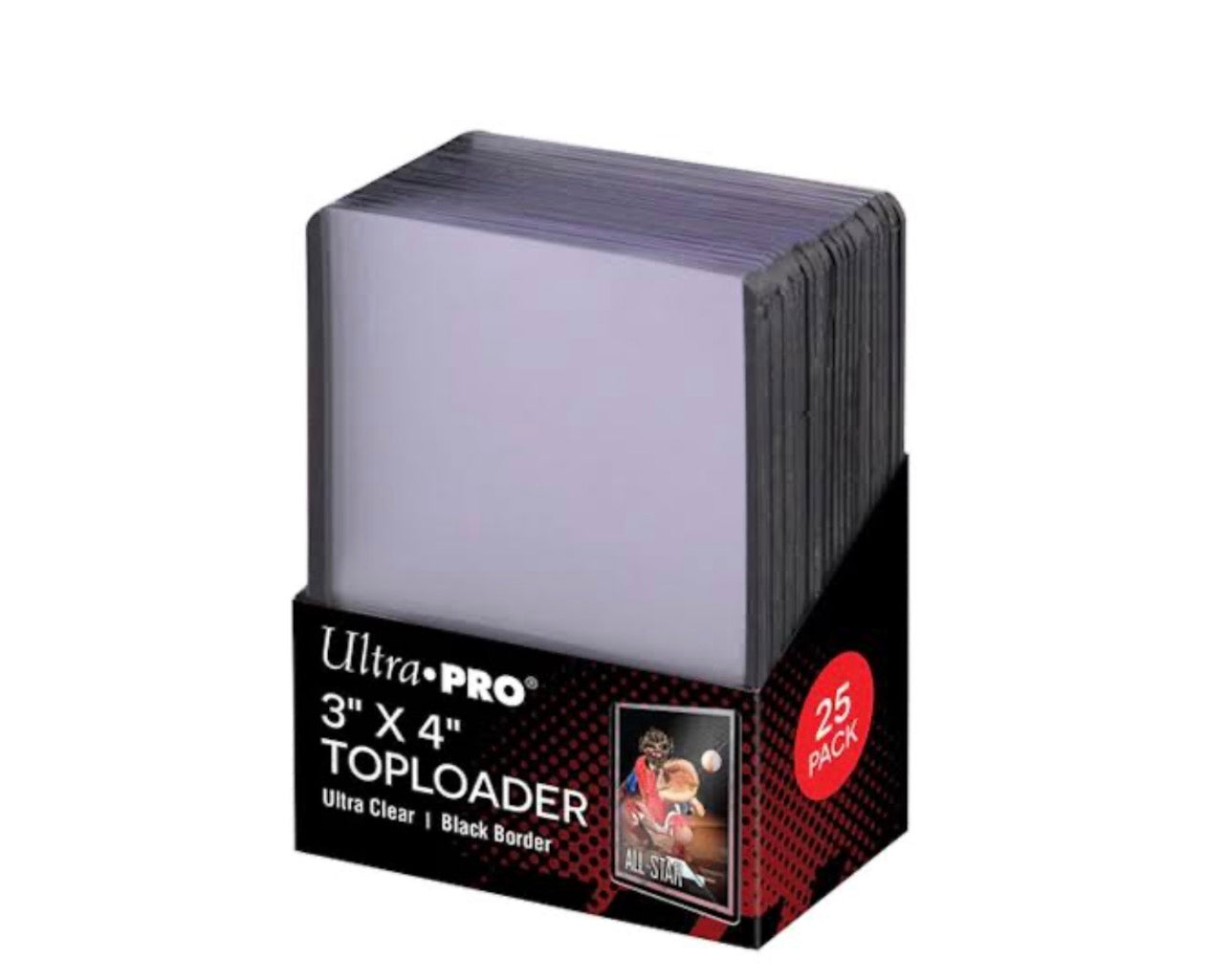 Ultra Pro 3”X4” Top Loader Ultra Clear Black Border