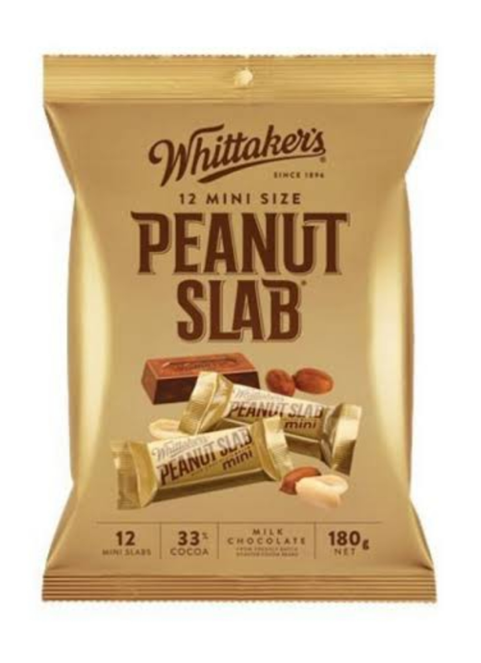 WHITTAKERS Peanut Slab 12 Pack 180g