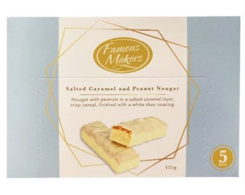 Famous Makers Salted Caramel & Peanut Nougat 125g