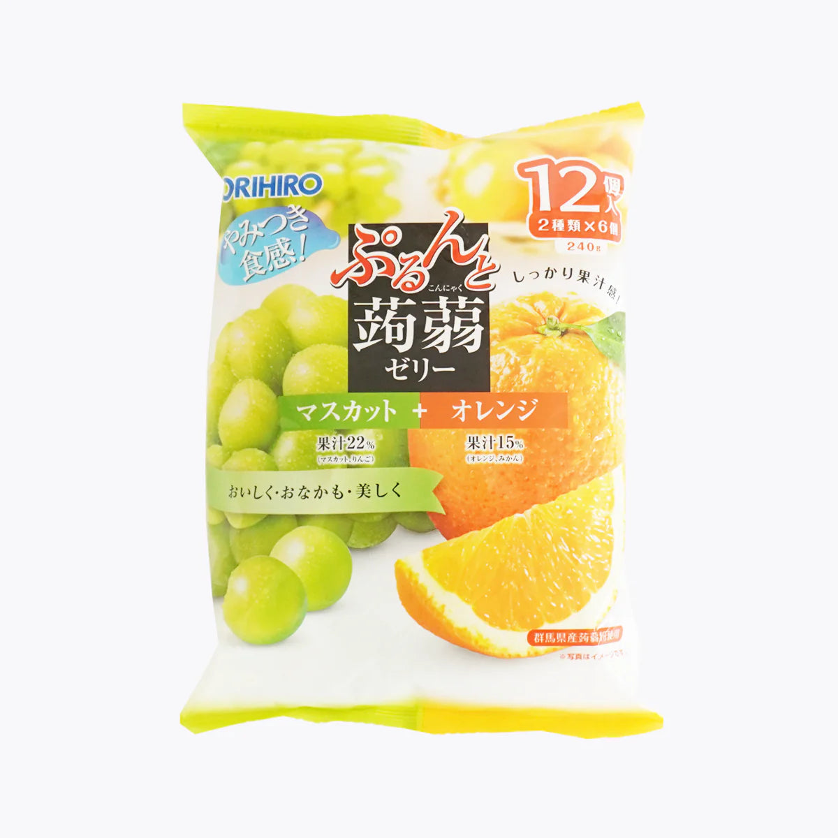 Orihiro Purunto Konjac Jelly Pouch shine muscat & orange  240g