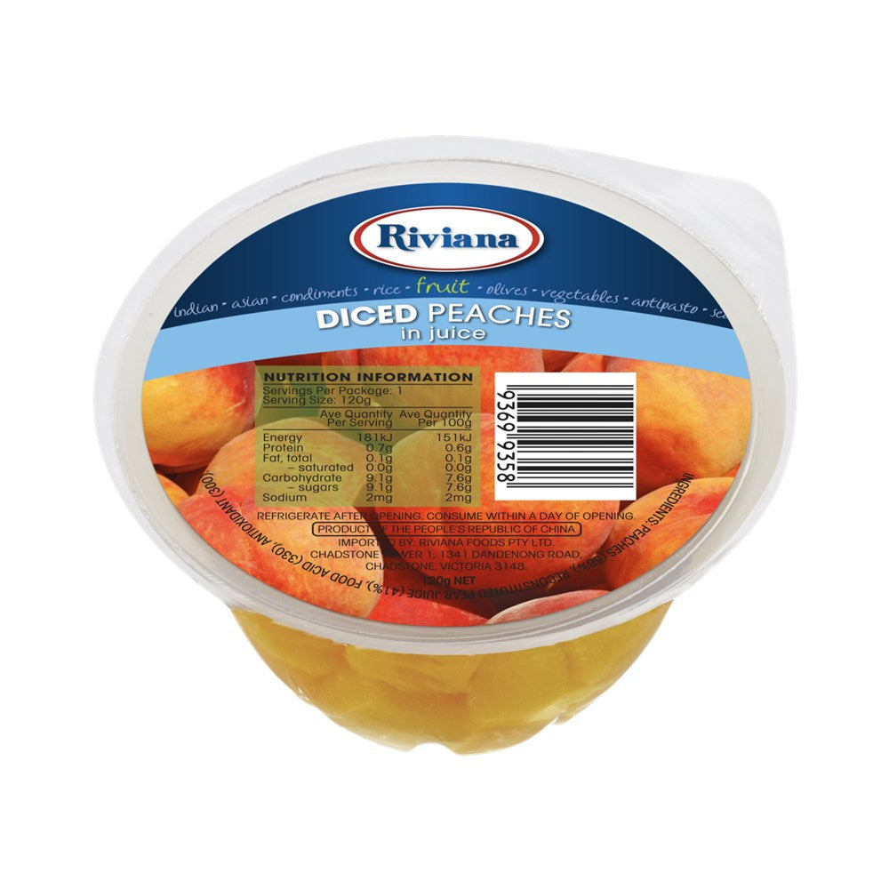 Riviana Peaches Diced Cups in Juice 120g