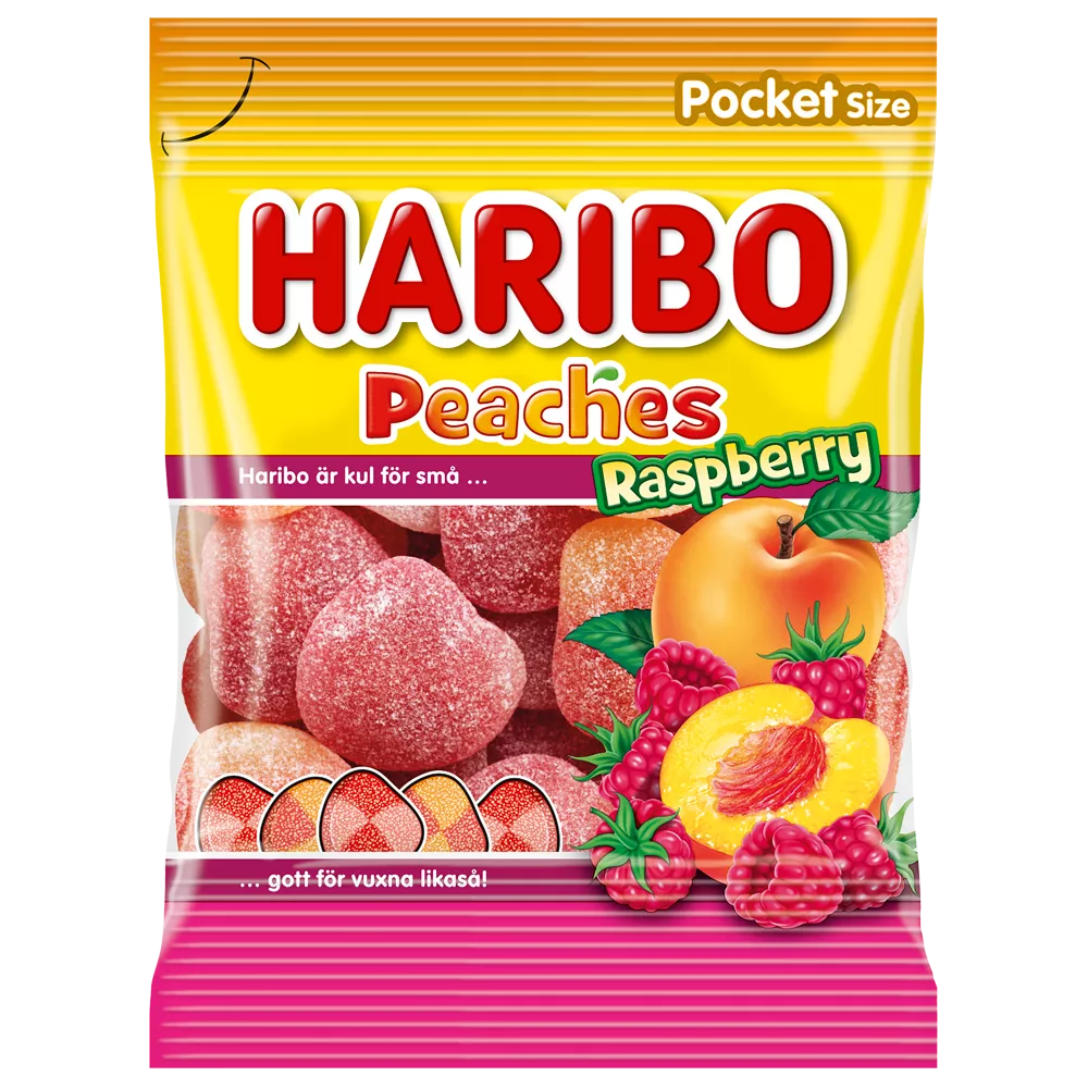 Haribo Peaches & Raspberry Pocket Size 80g