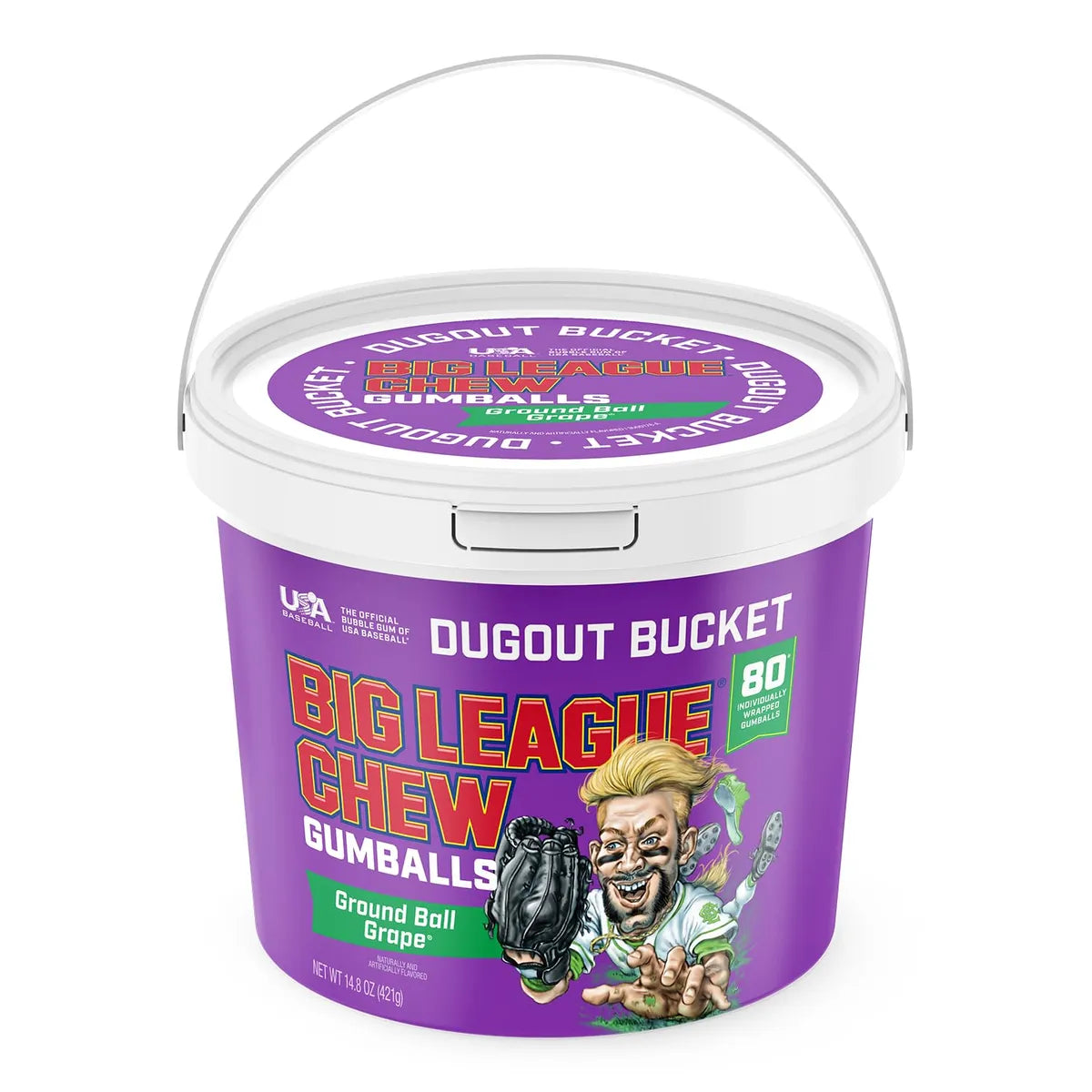Big League Chew Gumballs Bucket Grape 421g