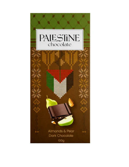 Palestine Chocolate Almonds & Pear Dark Chocolate 100g