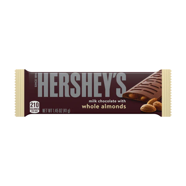 Hersheys Milk Chocolate With Whole Almonds 41g