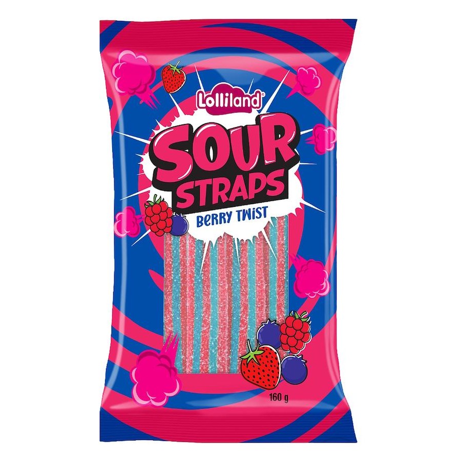 Lolliland Sour Straps Berry Twist 160g