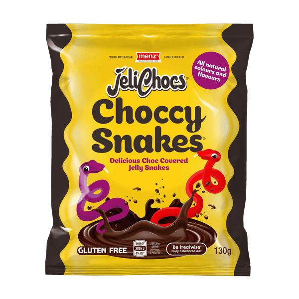Menz Choccy Snakes 130g