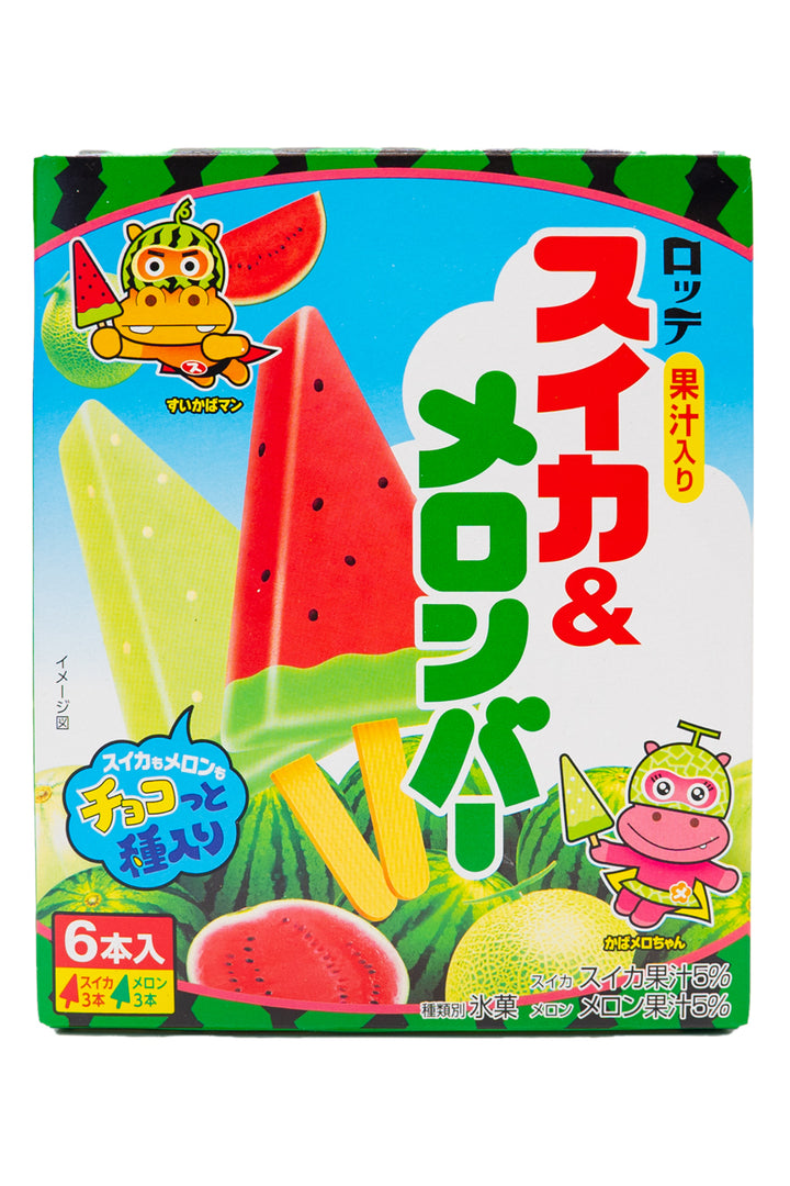 Lotte Watermelon & Melon Ice Cream Bar 6pcs