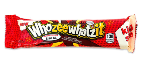 Whozeewhatzit choc crisp peanut butter candy bar king size 73g