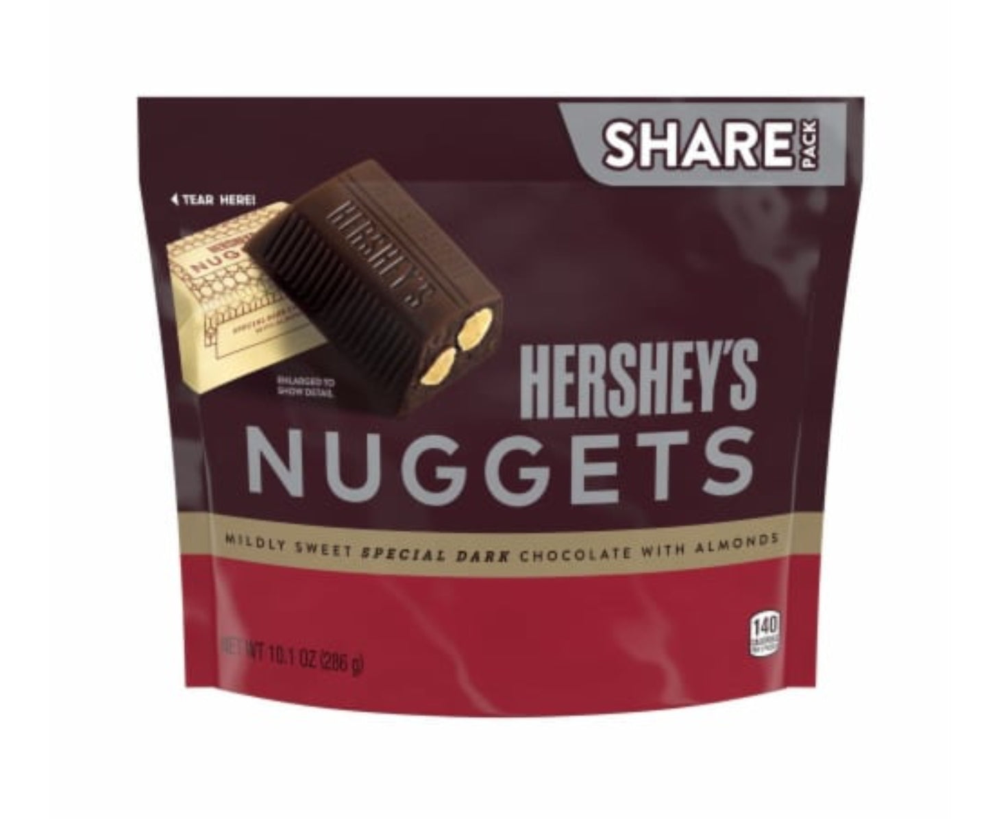 HERSHEY'S Nuggets Special Dark Almonds  Share Pack 286g
