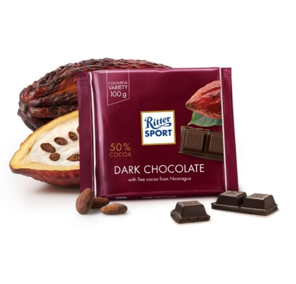 RITTER SPORT Dark chocolate with cocoa 100g