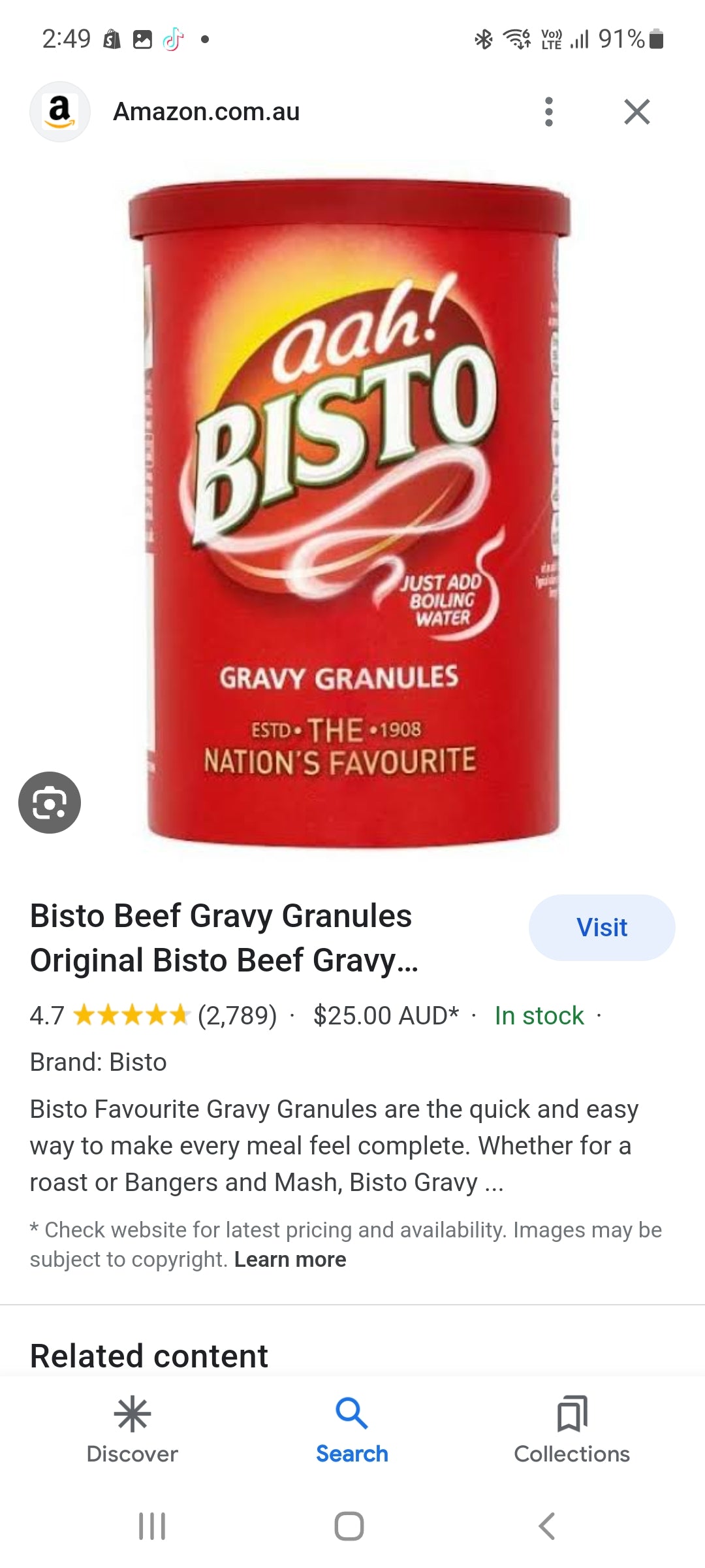 Bisto Original Gravy Granules 190g