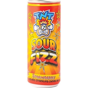 TNT Sour Fizz Strawberry Flavoured Sparkling Drink 250ml