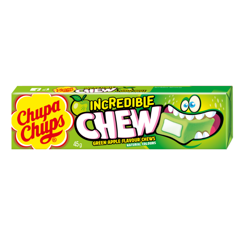 CHUPA CHUPS  Incredible Chew Green Apple 45g