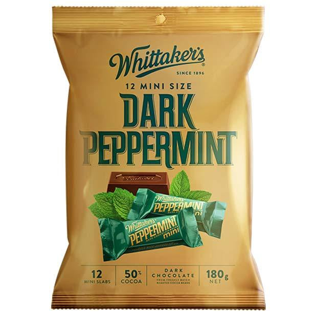 WHITTAKERS Dark Peppermint Slab 12 Pack 180g