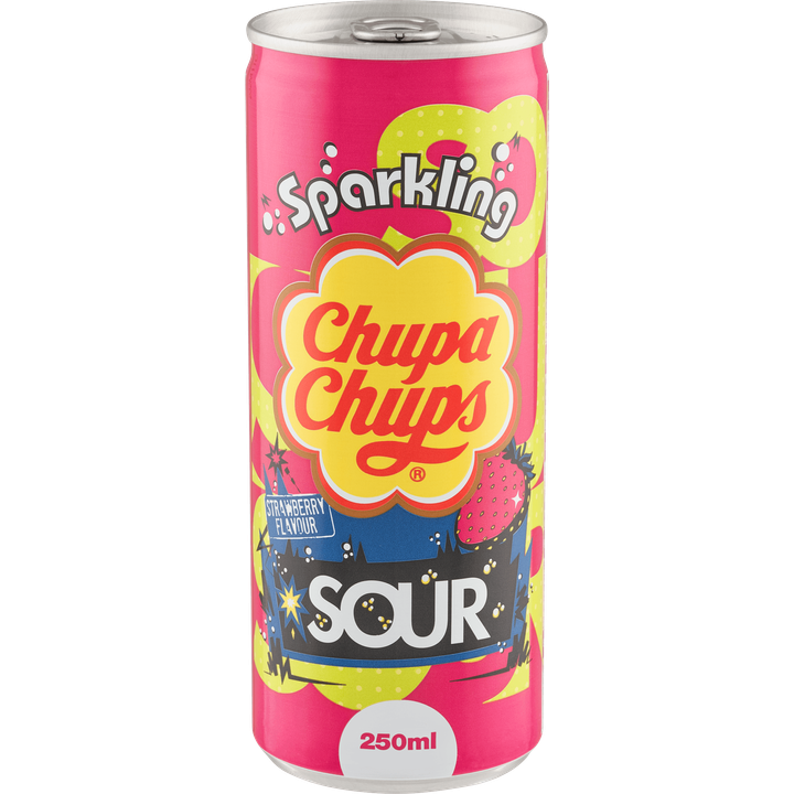 CHUPA CHUPS SPARKLING SOUR STRAWBERRY 250ML