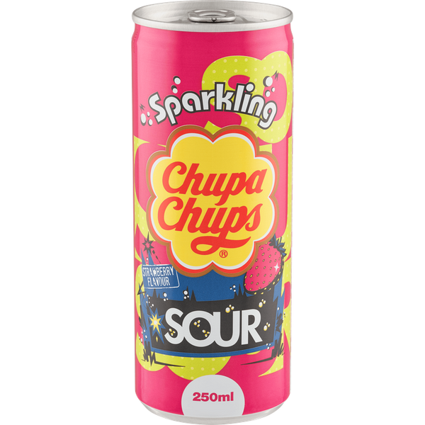 CHUPA CHUPS SPARKLING SOUR STRAWBERRY 250ML