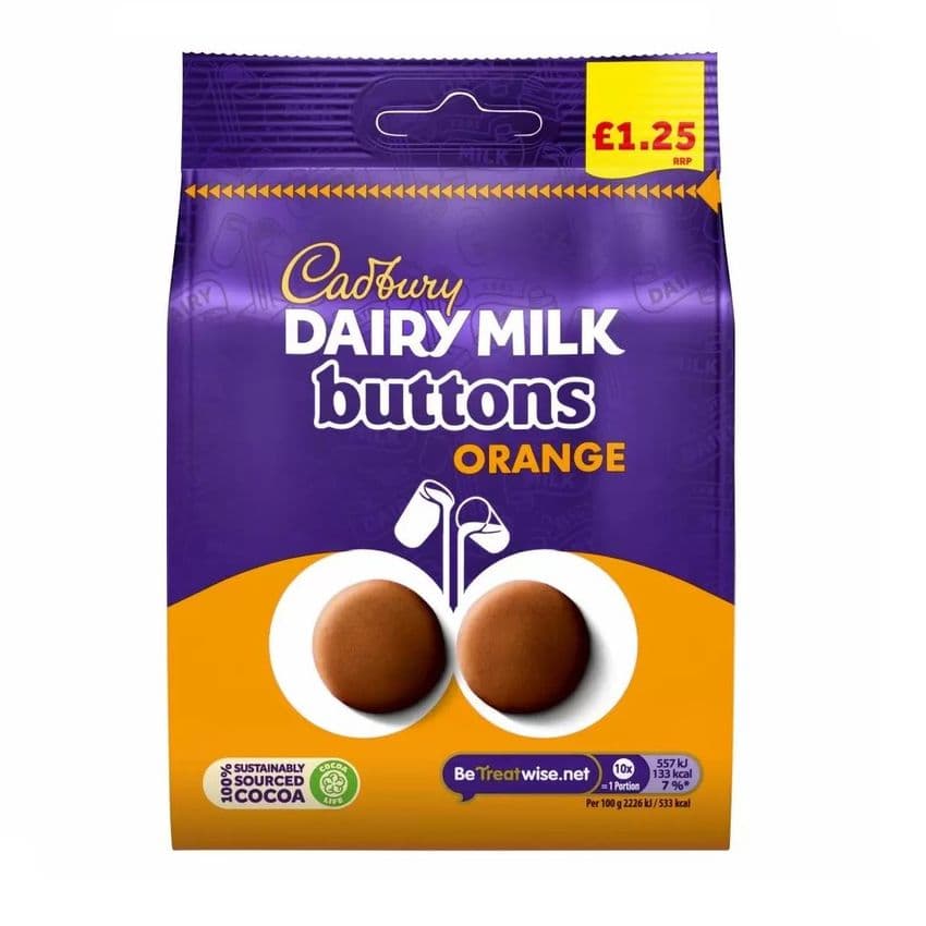 CADBURY DAIRY MILK BUTTONS ORANGE 95G