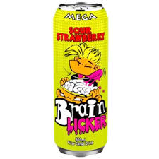 BRAIN LICKER Sour Strawberry Fizzy Candy Drink 500ml