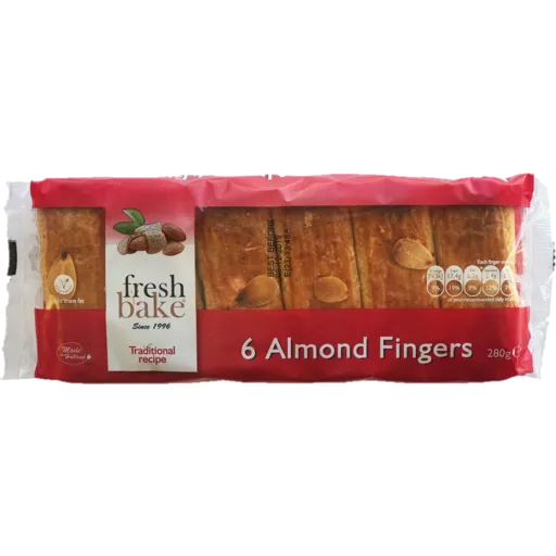 Fresh Bake 6 Almond Fingers 280g
