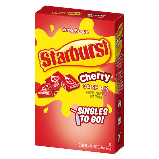 STARBURST Zero Sugar Cherry  Drink Mix Singles To Go 16.6g