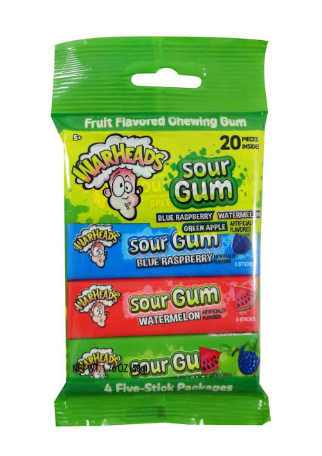 WARHEADS Sour Gum 4 five-stick packages 50g