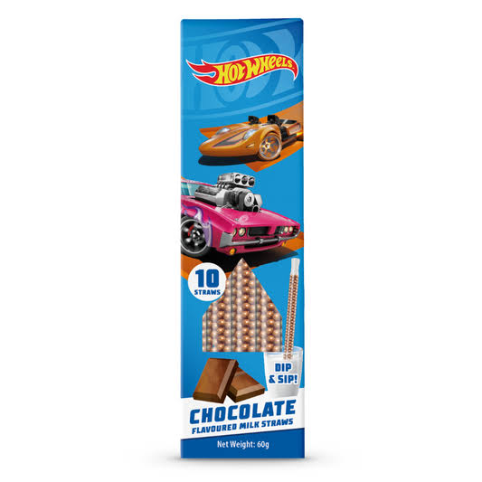 HOT WHEELS Chocolate Flavoured Milk Straws 60g