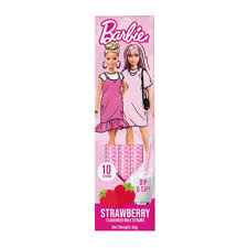 BARBIE Strawberry Flavoured Milk Straws 60g