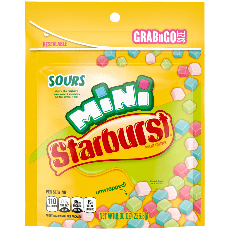 Starburst sours mini unwrapped 226.8g