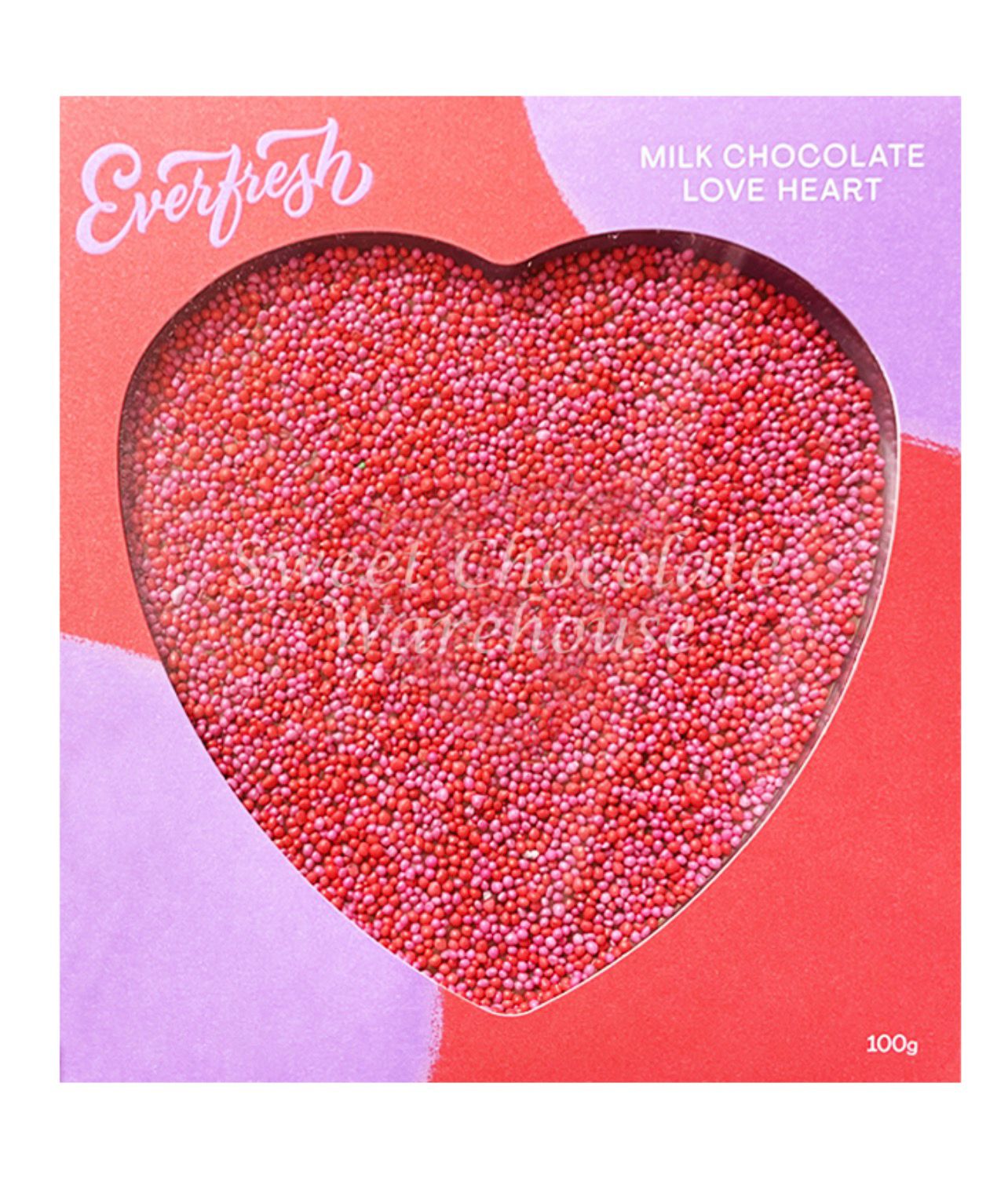 Giant Red Speckles Heart Chocolate 100g