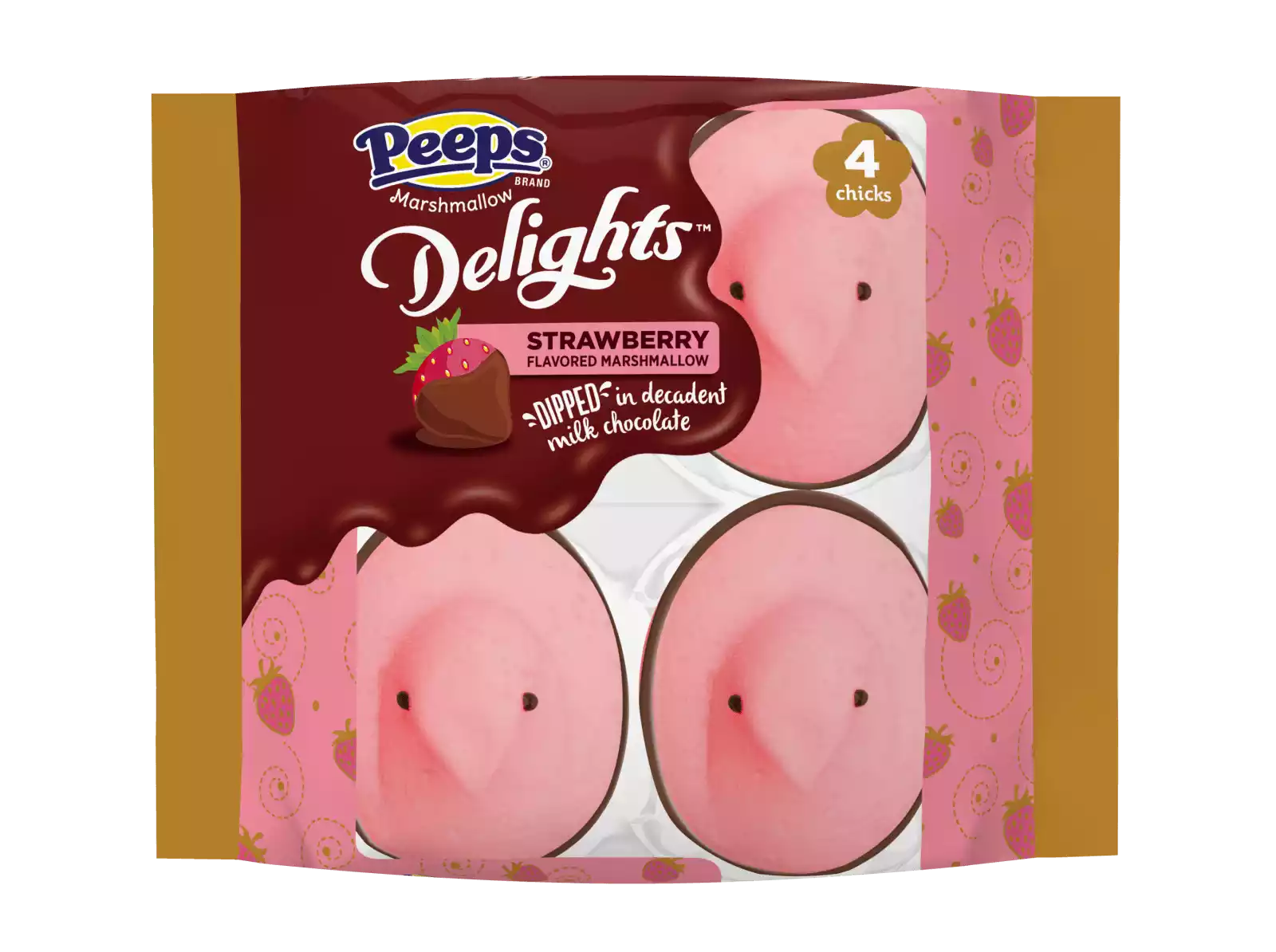 PEEPS Marshmallow Delights Strawberry Dipped Chocolate 56g