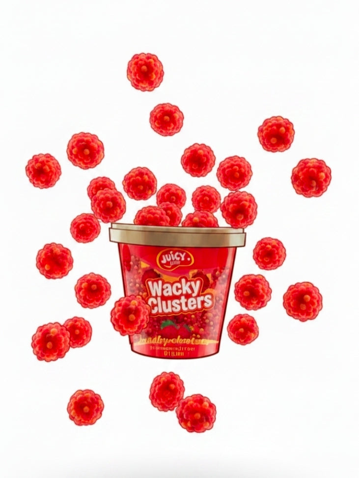JUICY JELLY WACKY CLUSTERS STRAWBERRY 150g