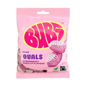 BUBS Sour Ovals Strawberry Vanilla Flavour 90g