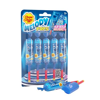 CHUPA CHUPS Melody Pops Blue Raspberry 5pk 75g