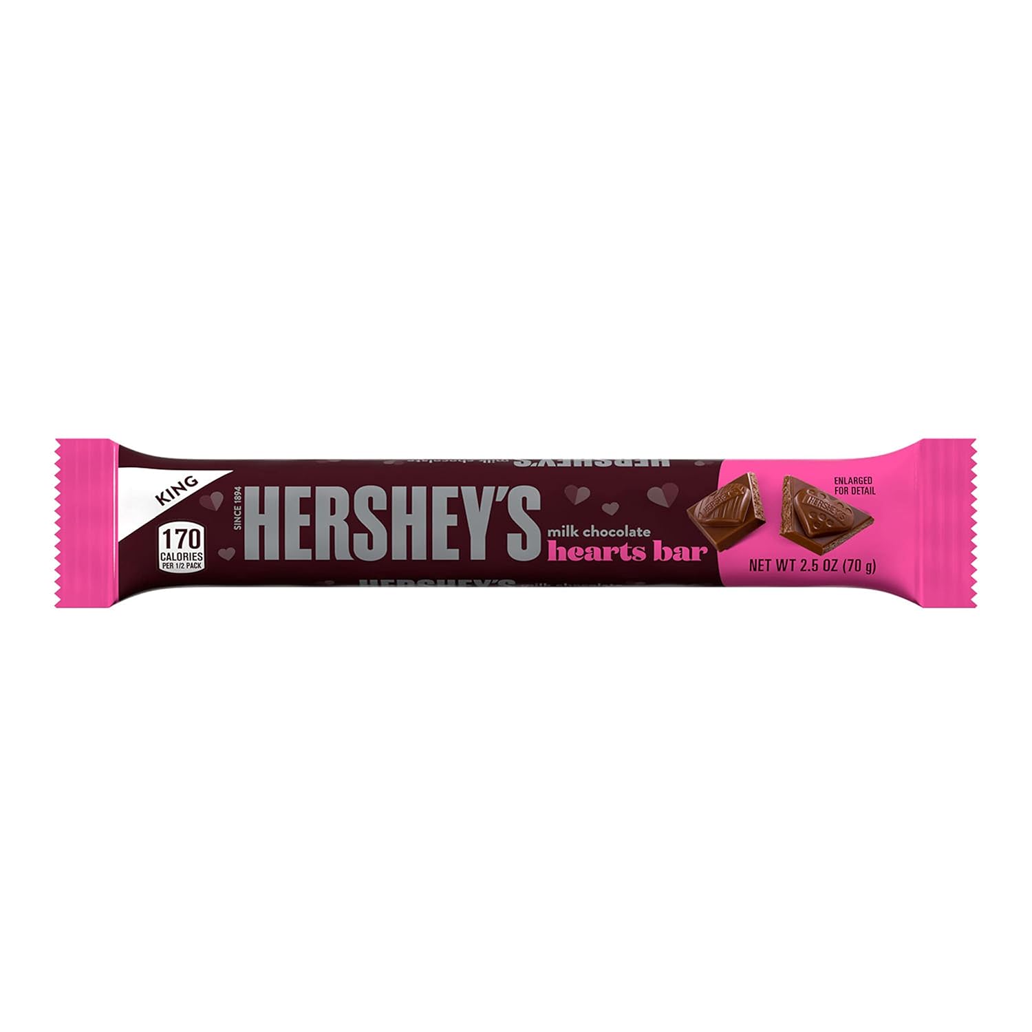 Hershey's Milk Chocolate King Size Hearts Bar 70g