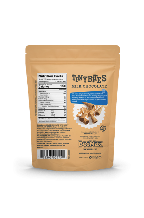 Tiny Bites Waffle Cones Milk Chocolate 80g