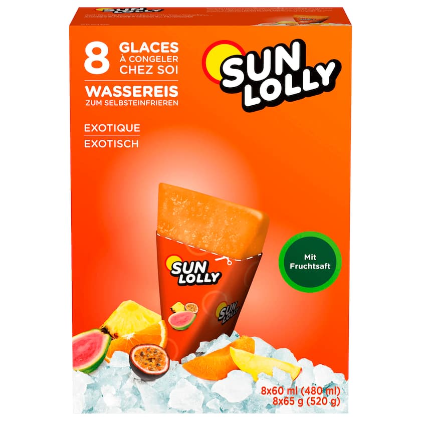 Sun Lolly Ice lollies Exotic x8 480ml