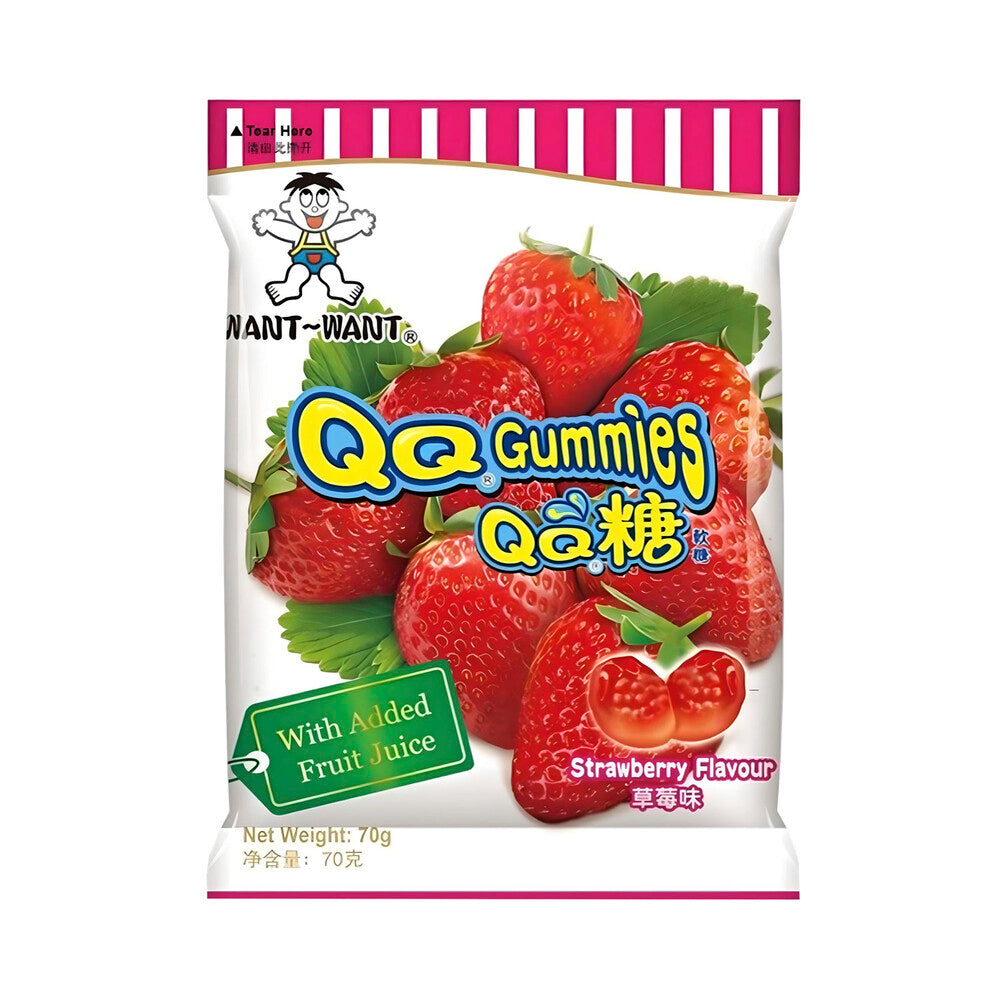 Wangzai QQ Gummy Candy Strawberry Flavor 70g