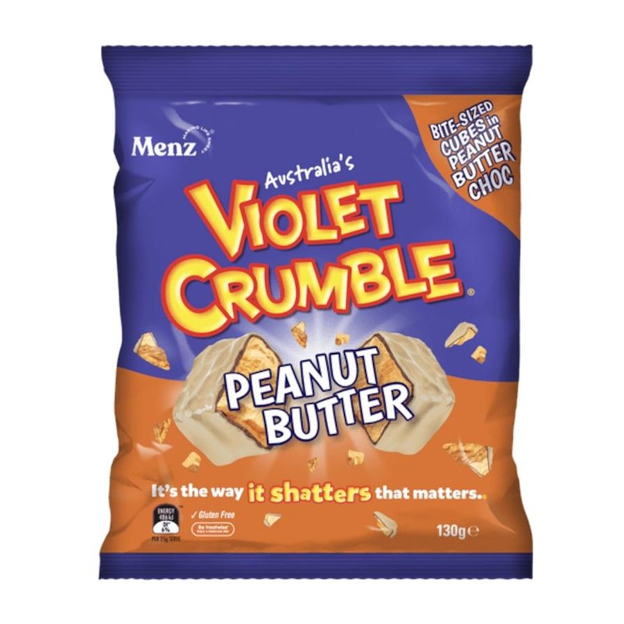 Violet Crumble Peanut Butter Bite-Sized Cubes Bag  130g