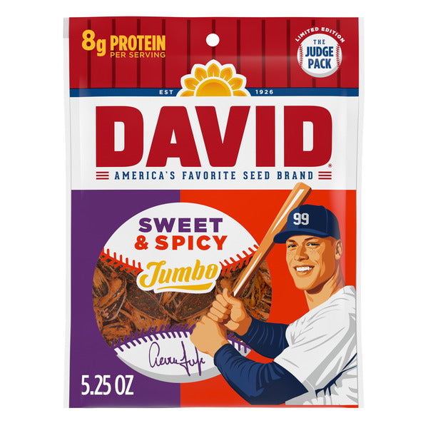 DAVID Aaron Judge Limited Edition, Sweet & Spicy Jumbo Sunflower Seeds sweet & Sour 149g