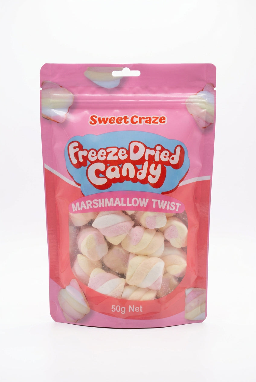 Sweetcraze Freeze Dried Candy Marshmallow Twist 50g