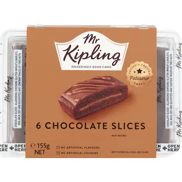 Mr Kipling Chocolate Cake Slices 165g 6 pack