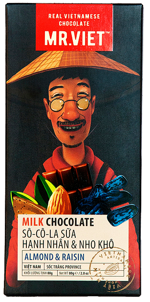 Mr. Viet Milk Choc Almond & Raisin 60g