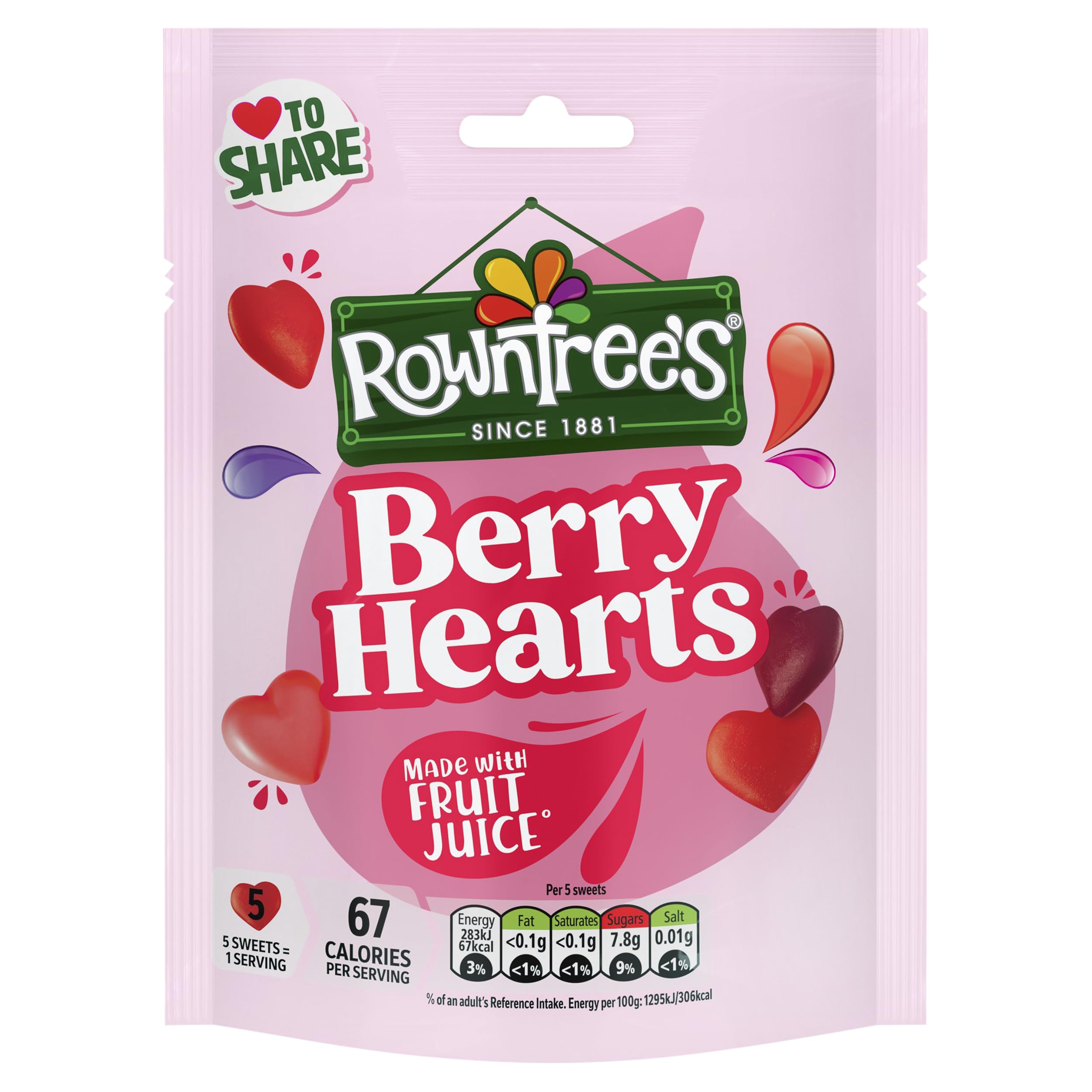 Rowntrees Berry Hearts 115g