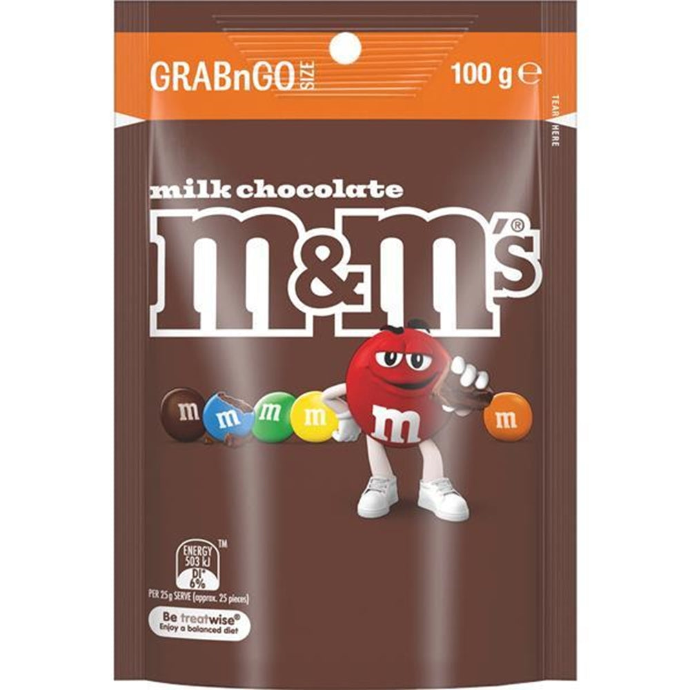 M&Ms Grab&Go Milk Choc 100g BB 10/03/2026