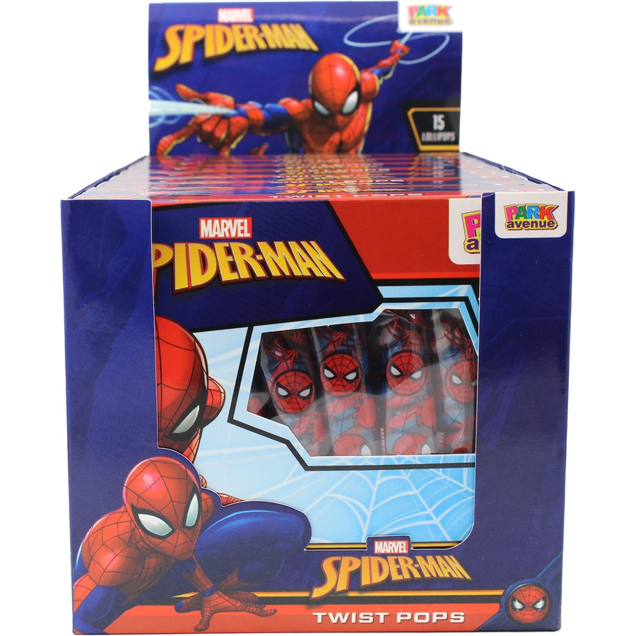 Spider-Man Razzle Dazzle Raspberry Twist Pops 15 Lollipops 180g
